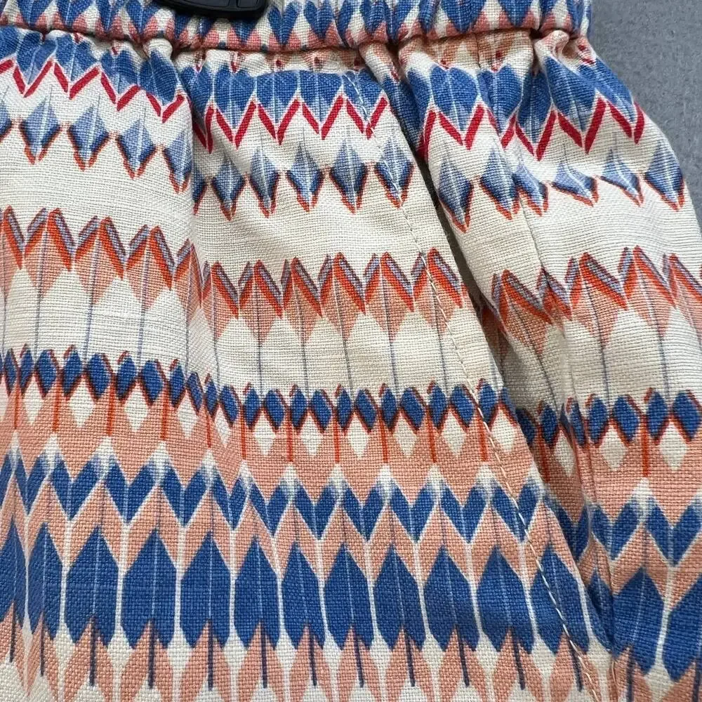 J. Crew Women's Shorts Size 10 Linen Blend Geometric Print Preppy - Picture 7 of 11